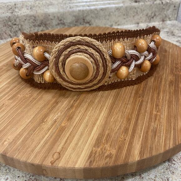 Vintage women’s Small beaded cord belt - Picture 1 of 6